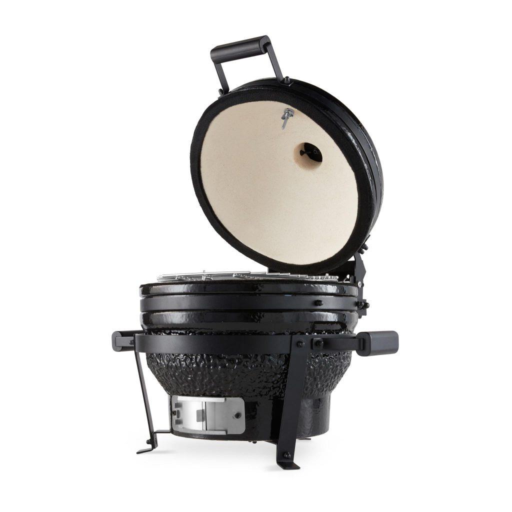 Keramisk kamadogrill på 41 cm med stålhölje och bambuhandtag