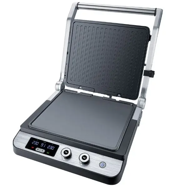 Steba FG120 med uppfällt lock och temperaturreglage på framsidan