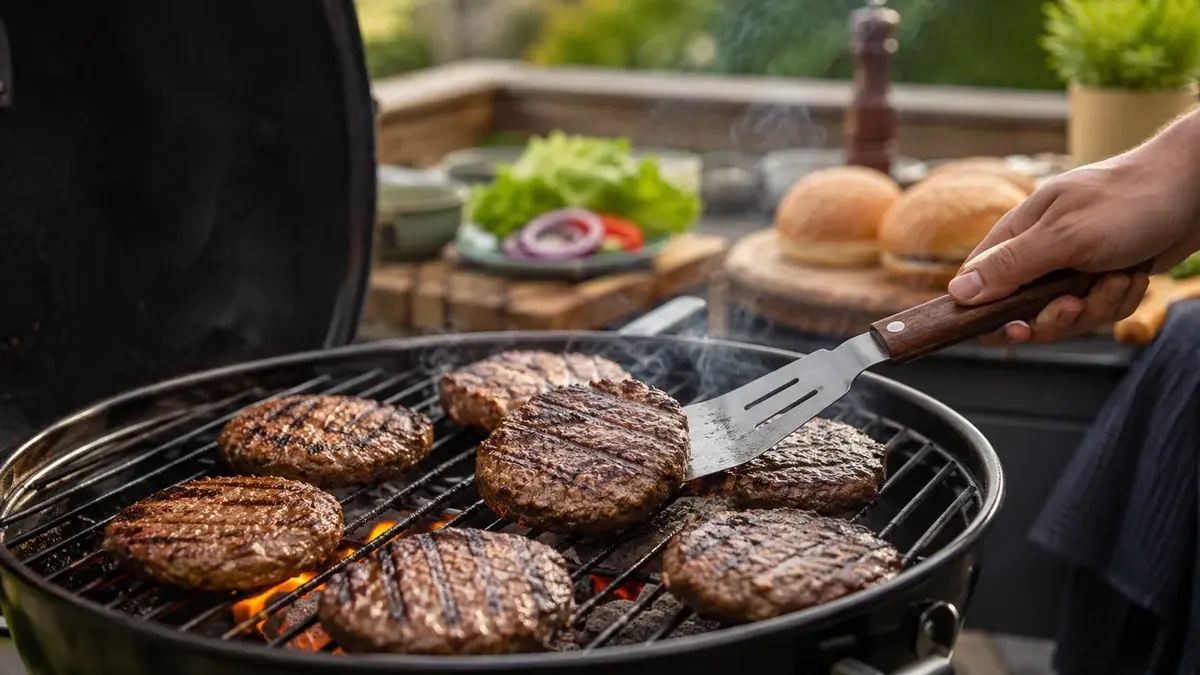 Grilla hamburgare 2026 – fetthalt, temperatur och smashburgare | Grillklar