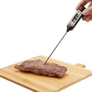 Digital stektermometer med lång sensor i rostfritt stål och LCD-display